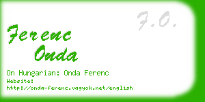 ferenc onda business card